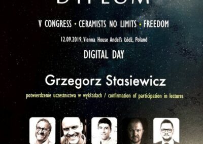 Certyfikat ze szkolenia Dr Grzegorz Stasiewicz