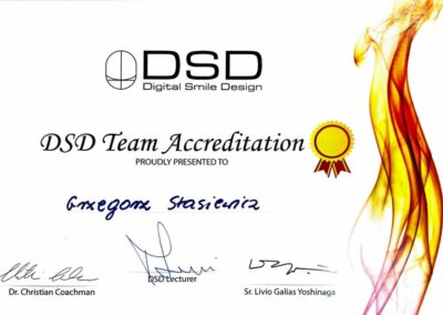 Certyfikat ze szkolenia Dr Grzegorz Stasiewicz