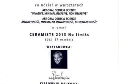 Certyfikat ze szkolenia Dr Grzegorz Stasiewicz